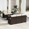 vidaXL Set di divani con cuscino 6 pcs Marrone polyrattan