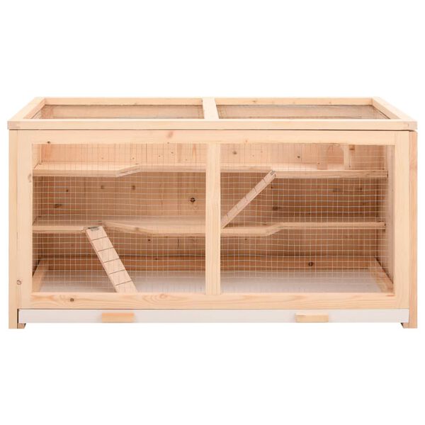 vidaXL Gabbia per criceti 104x52x54 cm in legno massello di abete
