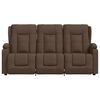 vidaXL Divano Massaggio a 3 Posti con Portabicchieri Marrone