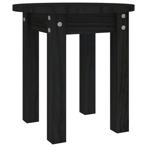 vidaXL Tavolino da Salotto Nero &Oslash; 35x35 cm in Legno Massello di Pino
