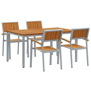 vidaXL Set da Pranzo per Giardino 5 pcs Grigio