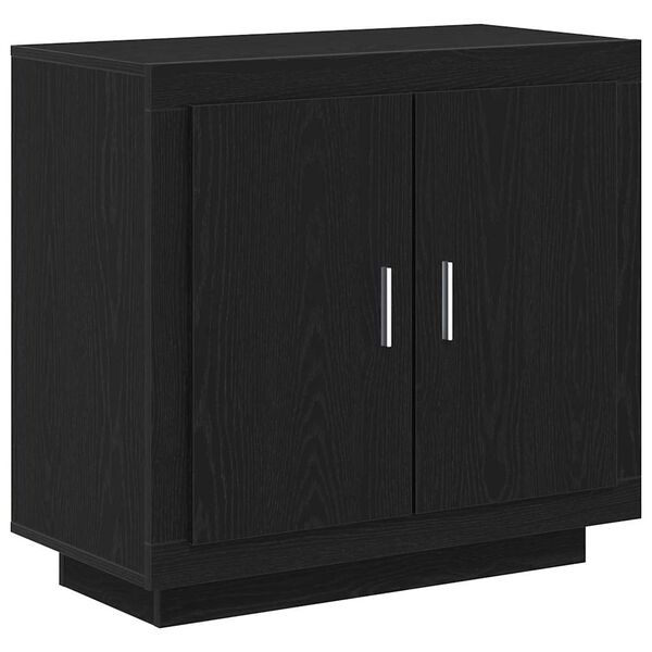 vidaXL Credenza Rovere Nero 80 x 40 x 75 cm Legno multistrato