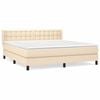 vidaXL Giroletto a Molle con Materasso Crema 160x200 cm in Tessuto