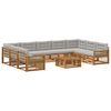 vidaXL Set di divani da esterno 10 pz Naturale e Grigio Chiaro