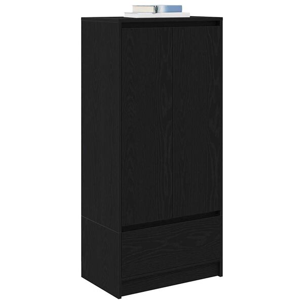 vidaXL Armadio con Cassetto Rovere Nero 55,5x34x119,5 cm in Truciolato