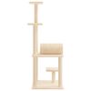 vidaXL Albero per Gatti con Tiragraffi in Sisal Crema 136 cm