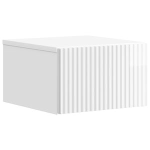 vidaXL Mobiletto da notte a muro Bianco Lucido 33 x 34,5 x 20 cm