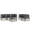 vidaXL Set Divani da Giardino 6 pz con Cuscini Antracite in Polyrattan