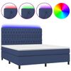 vidaXL Letto a Molle con Materasso e LED Blu 180x200 cm in Tessuto