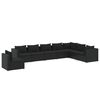 vidaXL Set Divani da Giardino 8 pz con Cuscini in Polyrattan Nero