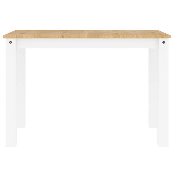 vidaXL Tavolo da Pranzo PANAMA Bianco 112x60x75 cm Legno Massello Pino