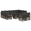 vidaXL Set Divano da Giardino 12 pz Grigio polyrattan