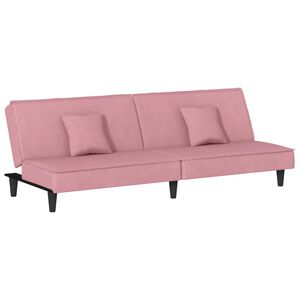 vidaXL Divano Letto Rosa in Velluto