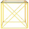 vidaXL Tavolino da Salotto Oro 55x55x55 cm in Acciaio Inox e Vetro