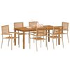 vidaXL Set da Pranzo per Giardino 7 pcs Beige Poly Rattan