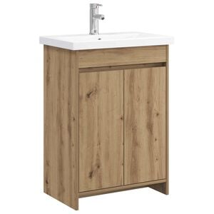 vidaXL Set di mobili per il bagno Rovere Artigianale 61 x 40 x 84,5 cm