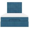 vidaXL Struttura Letto Pouf con Materassi Blu Scuro 120x200 cm Velluto