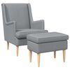 vidaXL Poltrona con Ottomano 2 pz Grigio Chiaro Tessuto