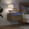 vidaXL Comodino a Parete con luci LED Rovere Sonoma