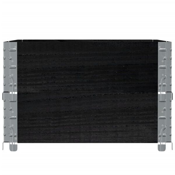 vidaXL Paretali per Pallet 2 pz Neri 80x60cm in Legno Massello di Pino