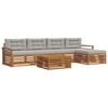 vidaXL Set di divani da esterno 6 pz Grigio Naturale e Chiaro