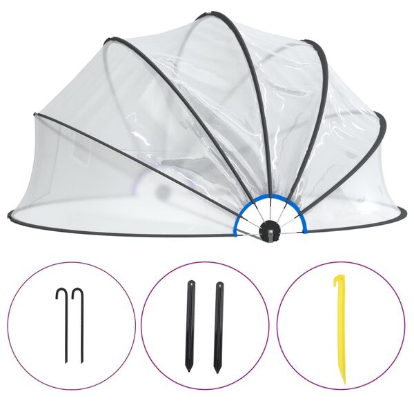 vidaXL Cupola per Piscina Rotonda 376x188 cm PVC