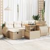 vidaXL Set Divano da Giardino 8 pz con Cuscini Beige Polyrattan Acacia