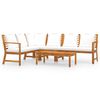 vidaXL Set Divani da Giardino 5 pz con Cuscini Crema in Legno Acacia