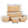 vidaXL Set di Cestini Impilabili 6 pz in Salice Naturale