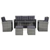 vidaXL Set Divani da Giardino 6 pz con Cuscini in Polyrattan Grigio