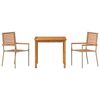 vidaXL Set da Pranzo per Giardino 3 pcs Beige Poly Rattan