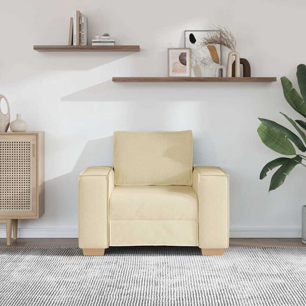 vidaXL Poltrona Divano Crema 60 cm Tessuto