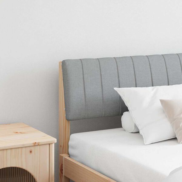 vidaXL Testiera imbottita Grigio chiaro 200 cm Pino massello