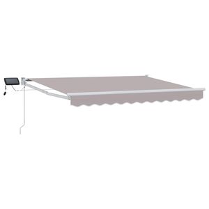 vidaXL Tenda retrattile manuale con LED Grigio chiaro 3 x 2,5 m