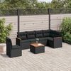 vidaXL Set Divani da Giardino con Cuscini 7pz Nero Polyrattan