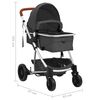 vidaXL Passeggino 2 in 1 Grigio Scuro in Alluminio