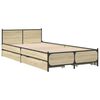 vidaXL Giroletto Cassetti Rovere Sonoma 90x190 cm Legno Multistrato
