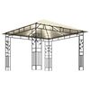 vidaXL Gazebo con Zanzariera e Luci LED 3x3x2,73 m Crema