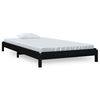 vidaXL Letto Impilabile Nero 90x200cm in Legno Massello di Pino