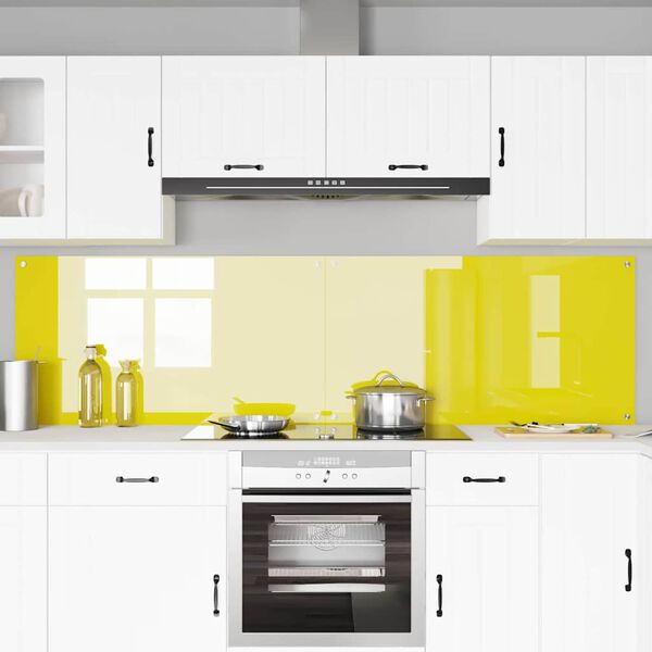 vidaXL Rivestimento da Cucina 2 pcs Giallo 110 x 60 cm vetro temperato