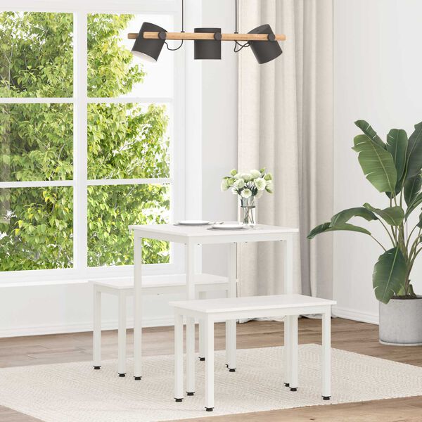 vidaXL Tavolo da pranzo Bianco 60 x 60 x 75 cm Pino massello