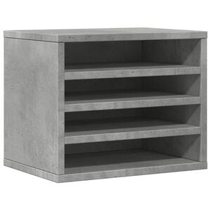 vidaXL Organizer Scrivania Grigio Cemento 36x26x29,5 Legno Multistrato