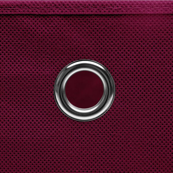 vidaXL Contenitori 4 pz in Tessuto non Tessuto 28x28x28 cm Rosso Scuro
