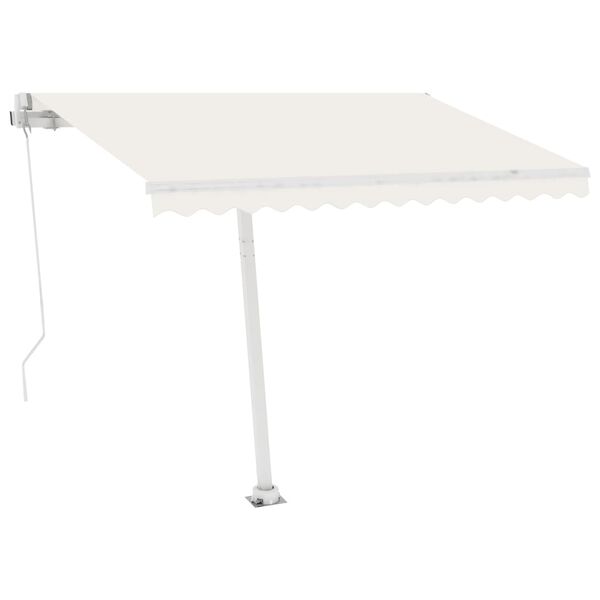 vidaXL Tenda Automatica con Sensore Vento e LED 350x250 cm Crema