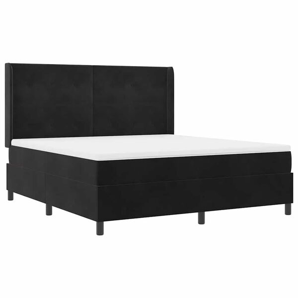 vidaXL Letto a molle con materasso Nero 180 x 200 cm Velluto