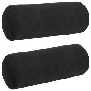 vidaXL Cuscini a rullo 2 pcs Nero &Oslash; 15 x 40 cm Tessuto in Cords