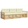 vidaXL Set di divani da esterno 3 pcs Bianco e Crema
