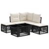vidaXL Set Divano da Giardino 6 pz Nero polyrattan