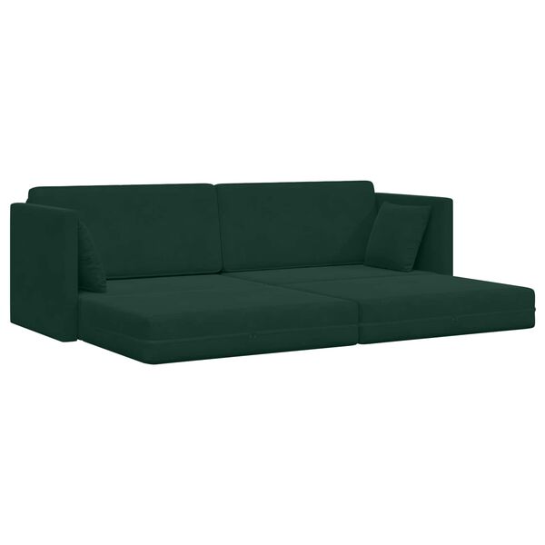 vidaXL Divano-letto da pavimento 200cm Verde Scuro Velluto