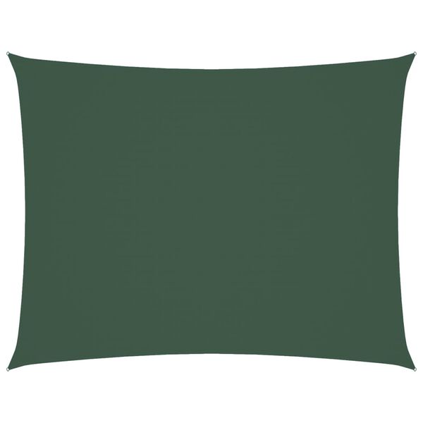 vidaXL Parasole a Vela Oxford Rettangolare 6x7 m Verde Scuro